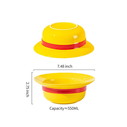 Luffy/Ace/Sabo role logo lovely cartoon interesting straw hat bowl