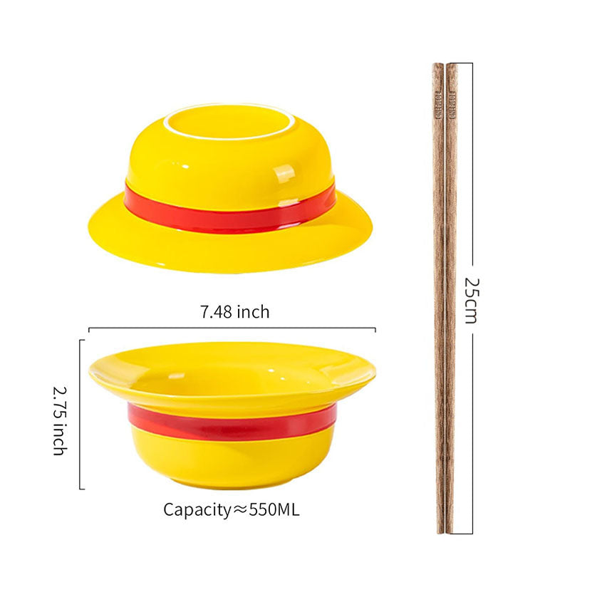 Luffy/Ace/Sabo role logo lovely cartoon interesting straw hat bowl