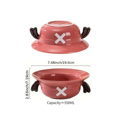 Luffy/Ace/Sabo role logo lovely cartoon interesting straw hat bowl