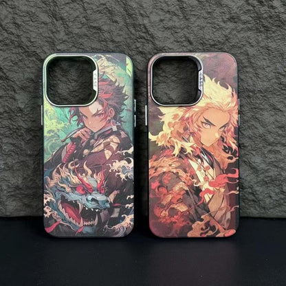 Super handsome cool phone cases with Kamado Tanjirou and Rengoku Kyoujurou patterns