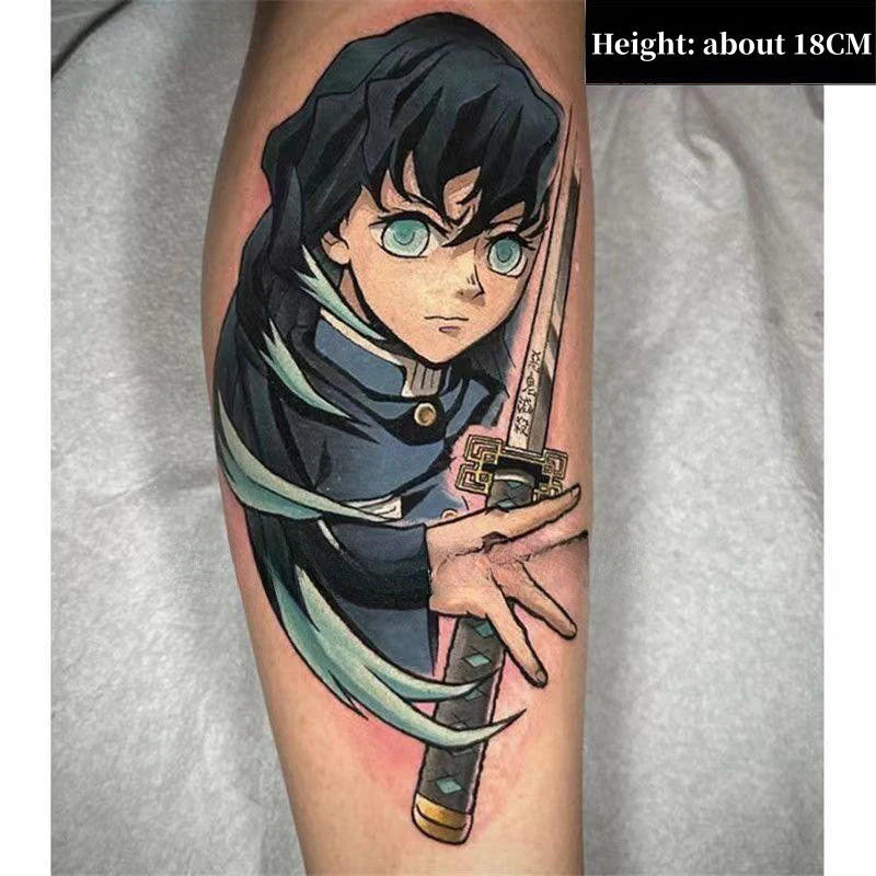 Tanjirou/Nezuko/Zenitsu/Inosuke stick a thigh waterproof flower arm tattoo tattoo paste