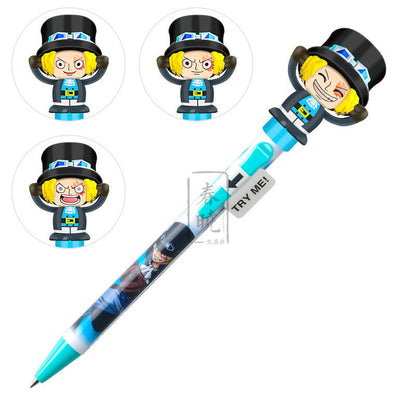 Luffy/Ace/Sabo character model ballpoint pen with changeable face