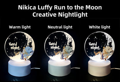 Nika Luffy Moon Night Light with Nika Luffy small hand tricolor change creative unlimited