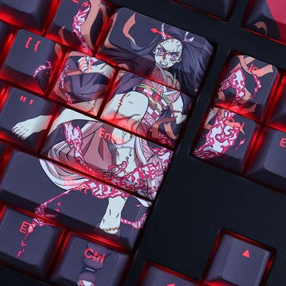 Nezuko/Tanjirou/Tokitou Muichirou Creative transparent cute mechanical keyboard cap