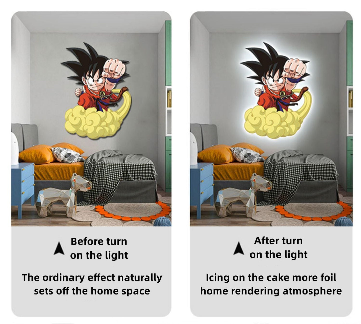 Son Goku/Son Gohan modelling handsome LED lights bring mural