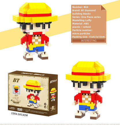 Luffy/Zoro/Sanji Character model building block assembly toy