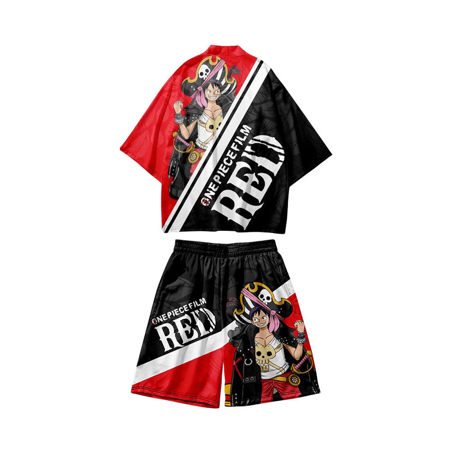 Luffy/Shanks/Law/Hancock/Uta figure printing short sleeve shorts suits