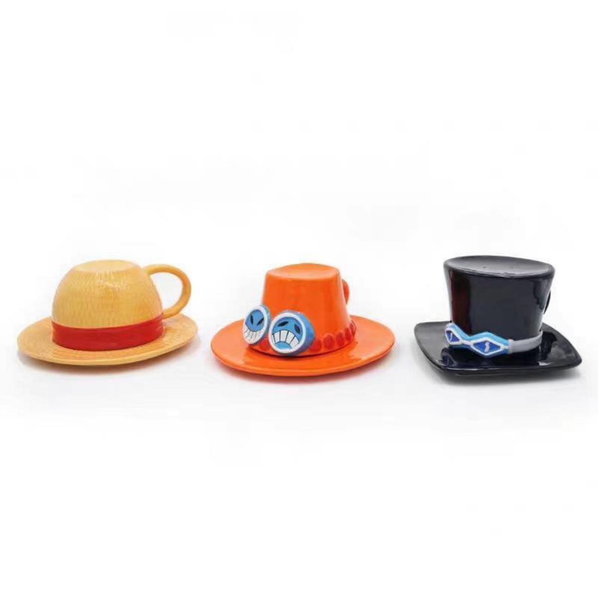 Luffy/Ace/Sabo Hat Shape Heat Resistant and Durable Ceramic Mugs