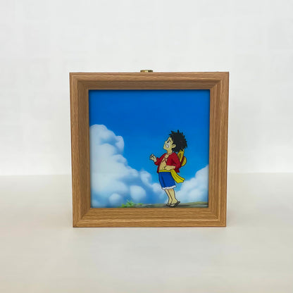 Luffy/Ace Luminous solid wood decorative painting small night light picture frame painting decoration