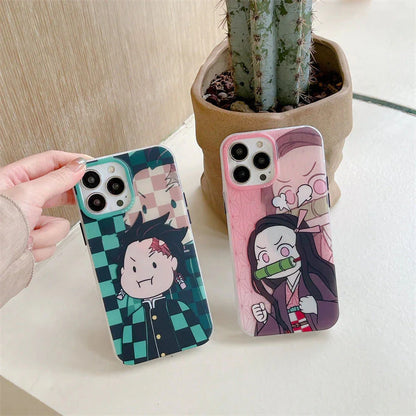 Tanjirou/Nezuko Apple exquisite Trend Silicone Anti-collision phone case