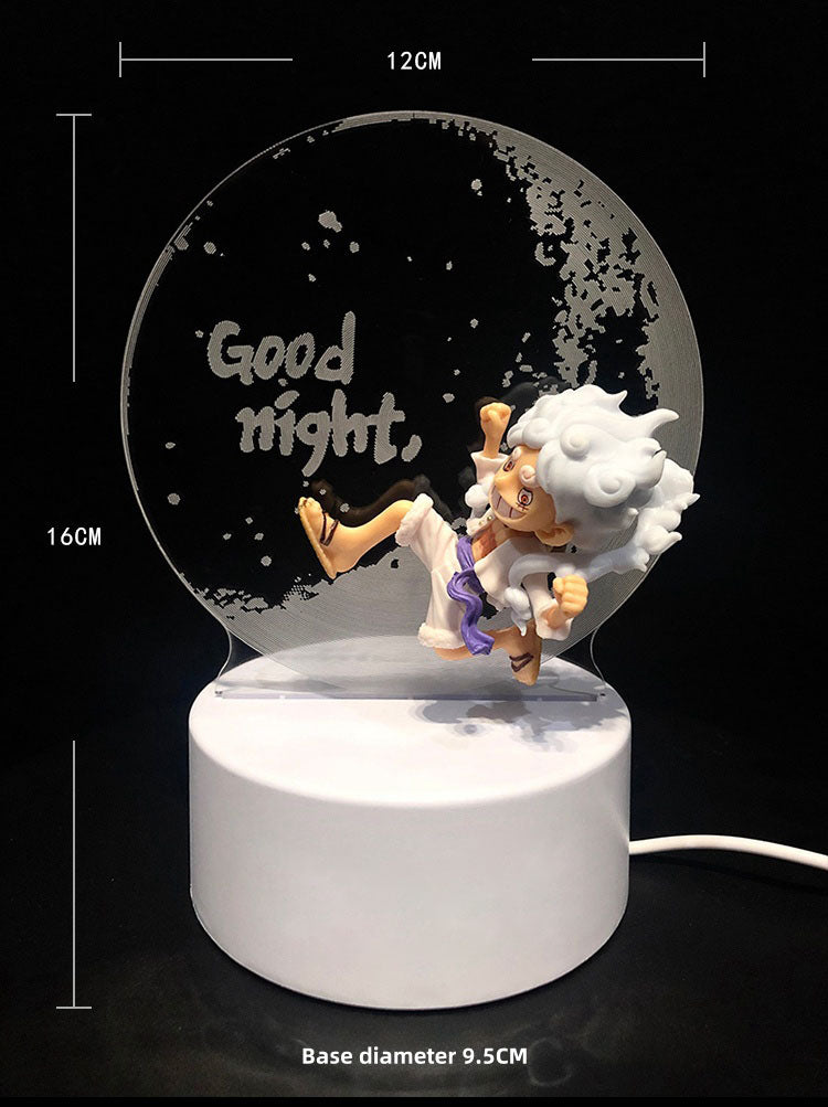 Nika Luffy Moon Night Light with Nika Luffy small hand tricolor change creative unlimited