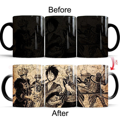 Luffy/Zoro/Chopper ceramic cup that changes color when exposed to heat