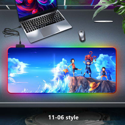 Luffy Cool LED Color Changing Thickened Mouse Pad with Seven Colors