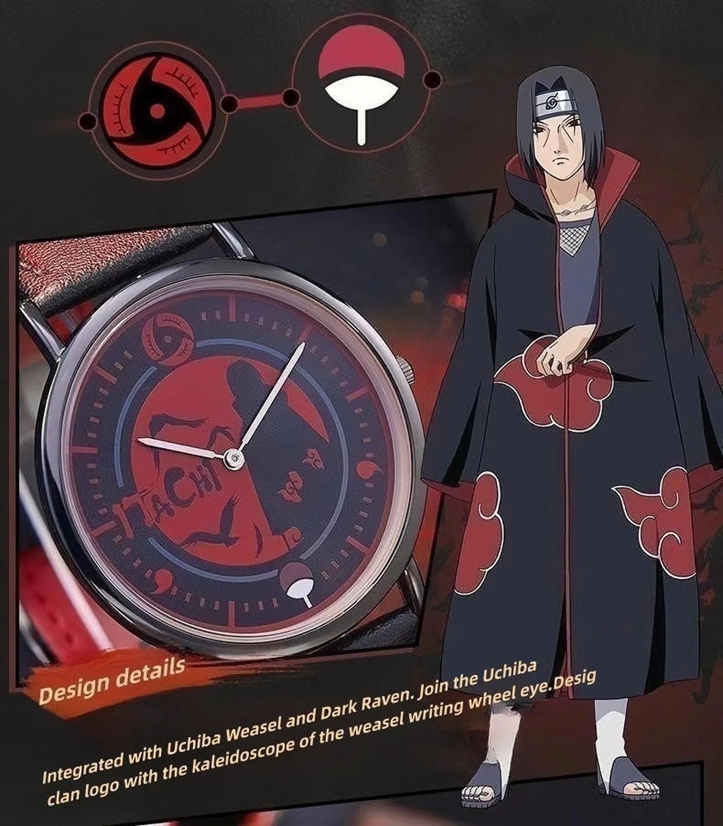 Sasuke/Kakashi/Itachi Men and women's all-purpose quartz watch, 30M waterproof