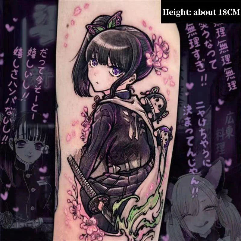 Tanjirou/Nezuko/Zenitsu/Inosuke stick a thigh waterproof flower arm tattoo tattoo paste