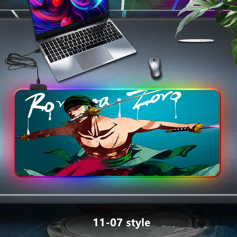 Luffy Cool LED Color Changing Thickened Mouse Pad with Seven Colors