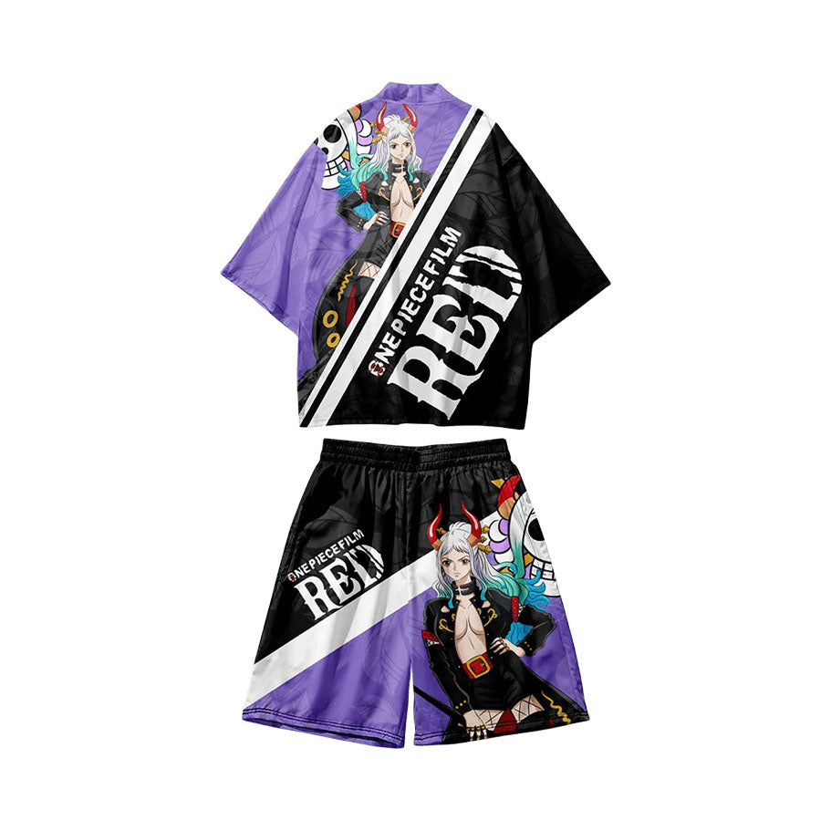 Luffy/Shanks/Law/Hancock/Uta figure printing short sleeve shorts suits