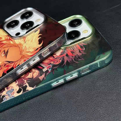 Super handsome cool phone cases with Kamado Tanjirou and Rengoku Kyoujurou patterns