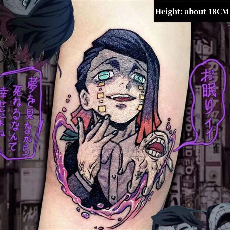 Tanjirou/Nezuko/Zenitsu/Inosuke stick a thigh waterproof flower arm tattoo tattoo paste