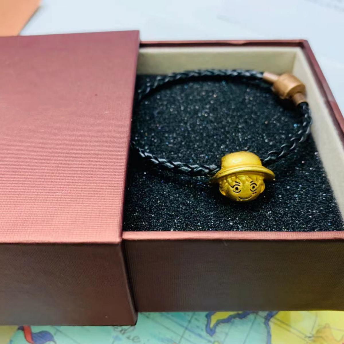 Luffy gold fruit gift lovers bracelet beads