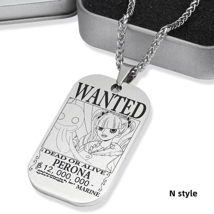 Luffy/Zoro/Nami/Sanji Titanium Character Bounty Necklace