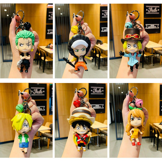 Luffy/Zoro/Nami/Sanji/Law/Sabo cute cartoon character key chain