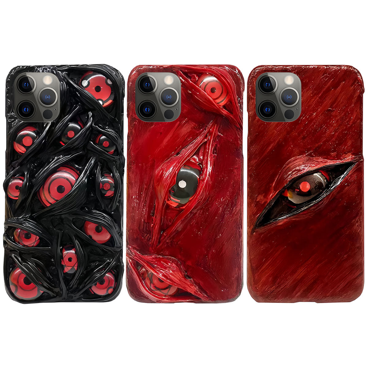 Sasuke Sharingan pure handmade mobile phone case Apple Trend Silicone Anti-collision phone case