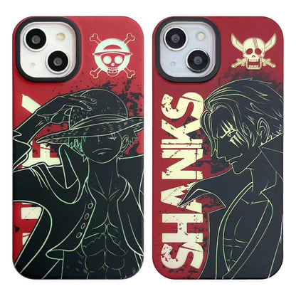 Luffy/Shanks iPhone silicone crash-resistant phone case