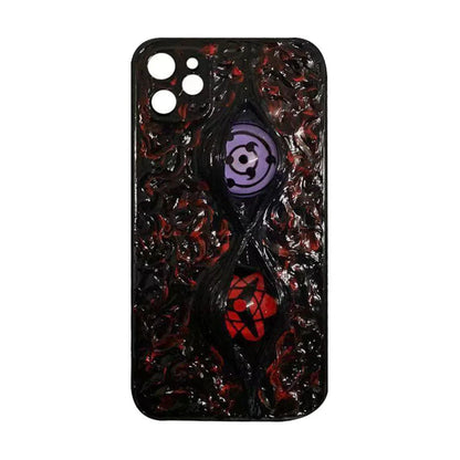 Sasuke Sharingan pure handmade mobile phone case Apple Trend Silicone Anti-collision phone case