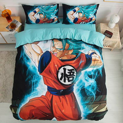 Son Goku role printing handsome cartoon Pure cotton bedding three-piece set