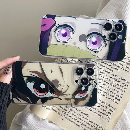 Nezuko/Tanjirou Apple silicone crash-resistant phone case