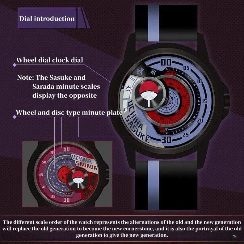 Boruto/Sasuke/Sarada Watch Watch Three degree waterproof watch Sharingan Watch