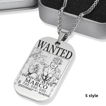 Luffy/Zoro/Nami/Sanji Titanium Character Bounty Necklace