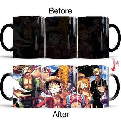 Luffy/Zoro/Chopper ceramic cup that changes color when exposed to heat