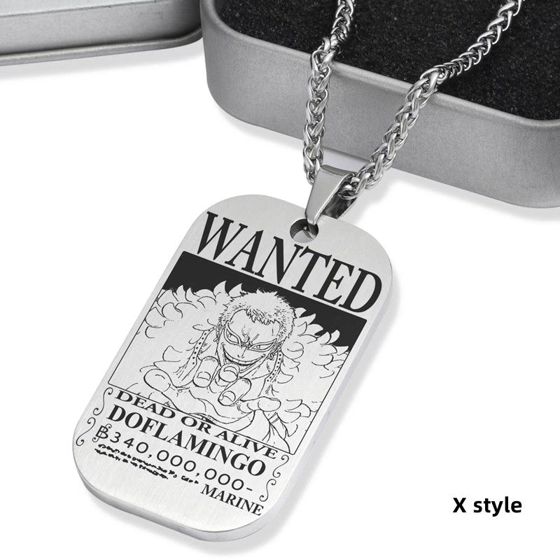 Luffy/Zoro/Nami/Sanji Titanium Character Bounty Necklace