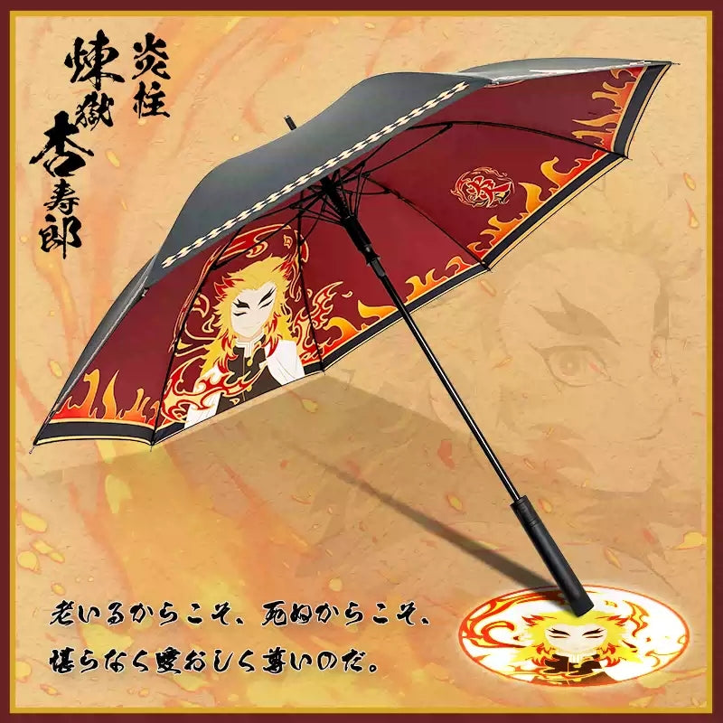 Rengoku Kyoujurou Cool Projection Umbrella - Anime fantasy in the rain