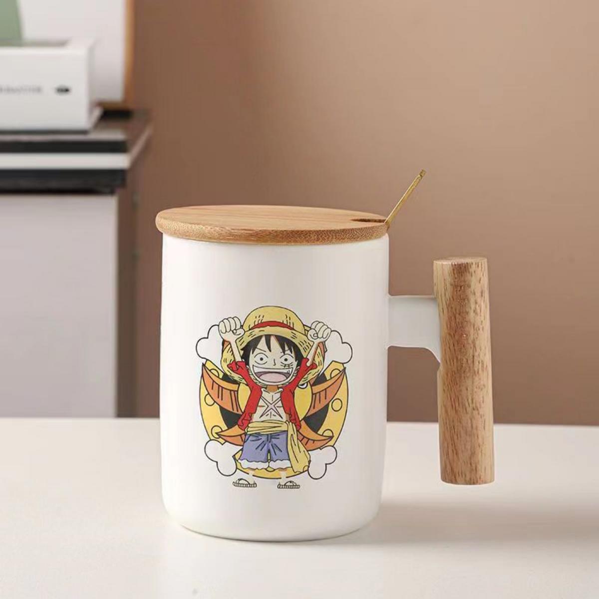 Luffy/Chopper/Zoro/Sanji Mug Gift Box Set Ceramic mug with lid Spoon