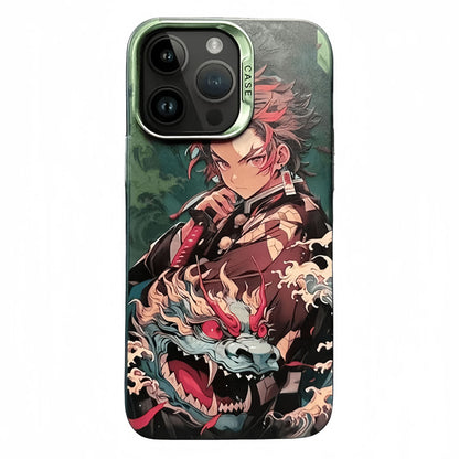 Super handsome cool phone cases with Kamado Tanjirou and Rengoku Kyoujurou patterns