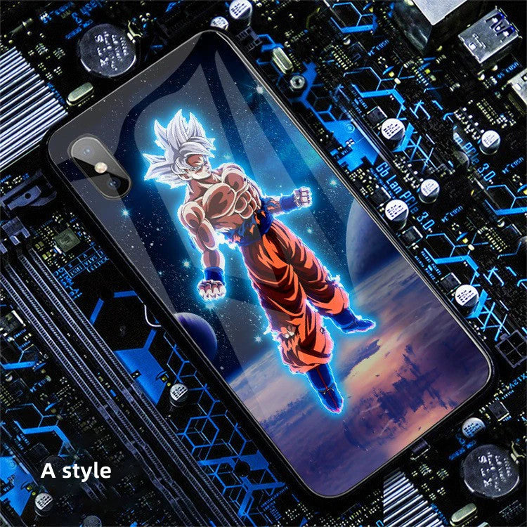 Son Goku handsome cartoon ntelligence 4 color flash creative phone case