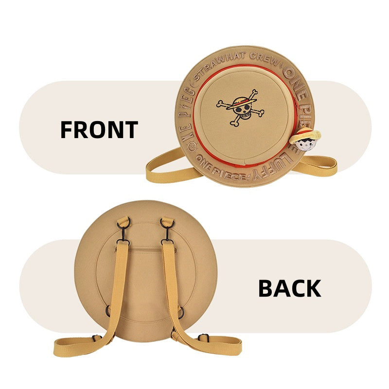 Luffy straw hat shape backpack, full of personality, large capacity, carrying adventure dreams