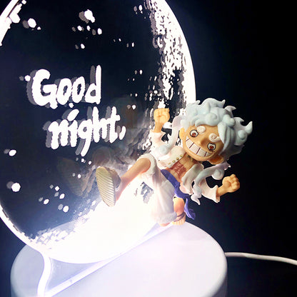 Nika Luffy Moon Night Light with Nika Luffy small hand tricolor change creative unlimited