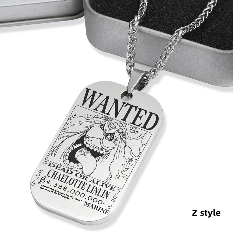 Luffy/Zoro/Nami/Sanji Titanium Character Bounty Necklace