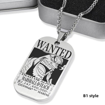 Luffy/Zoro/Nami/Sanji Titanium Character Bounty Necklace