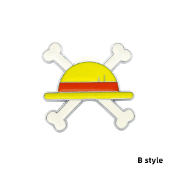 Luffy/Zoro/Sanji alloy skull mark straw hat cartoon badge brooch