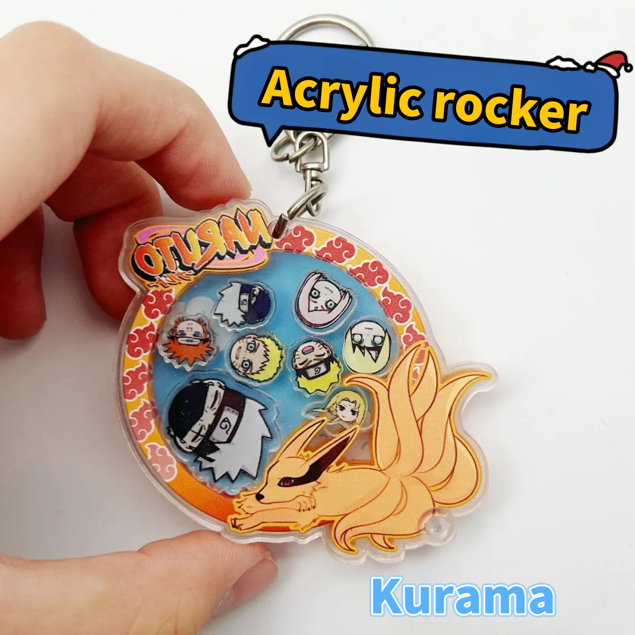 Sasuke/Kurama Acrylic Wobbler Keychain - An Adorable Collectible