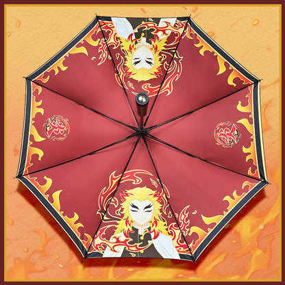 Rengoku Kyoujurou Cool Projection Umbrella - Anime fantasy in the rain