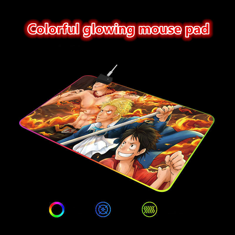 Luffy Cool LED Color Changing Thickened Mouse Pad with Seven Colors