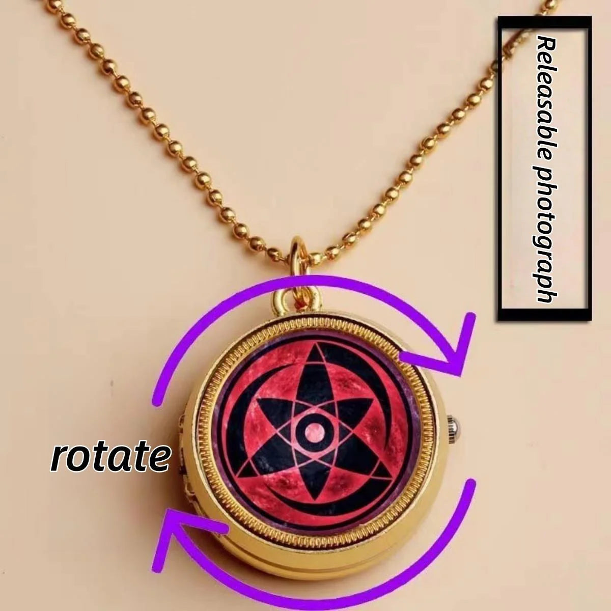 Kakashi and characters related to the unique shape, Sharingan pocket watch.