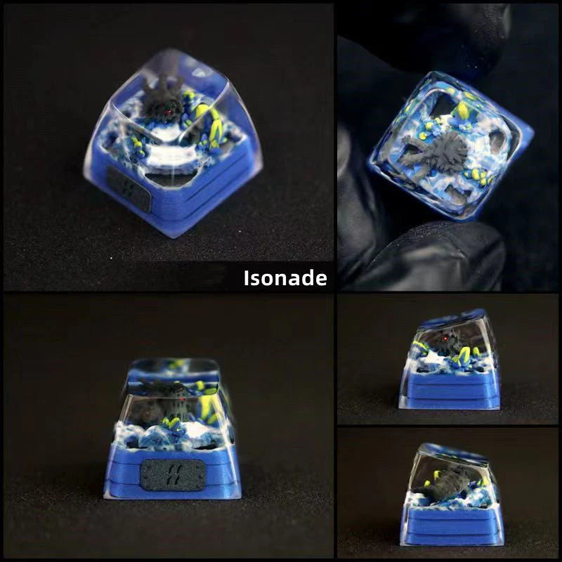 Shuukaku/Kurama/Sharingan handmade transparent resin keycap