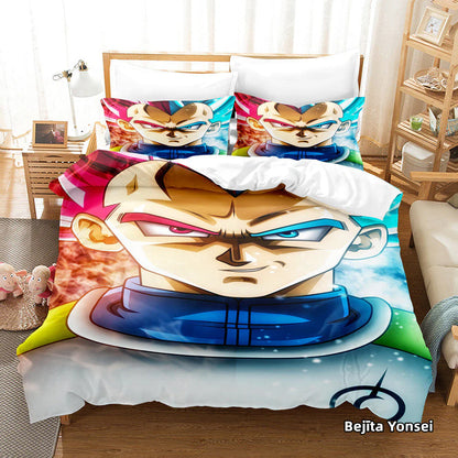 Son Goku role printing handsome cartoon Pure cotton bedding three-piece set